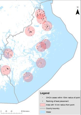 Claesson UAV locations 10 km radius with