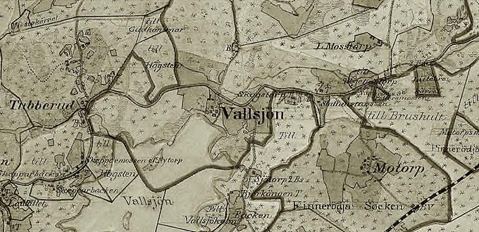 Från 1875 ägdes 7/16 mantal av änkefru Hilda Carlina Bretzner (f 1823 i Stckhlm). Hn bdde i Vallsjön tillsammans med en sällskapsdam sm hette Selma Kristina Selling (f 1857 i Stckhlm).