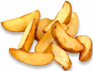 0,2 g Fryst sortiment Art nr: 96670 Klyftpotatis med skal Storlek: 8 klyftor ur varje potatis 4 x 2,5 kg 18 månader från Frys i 18 C eller lägre.