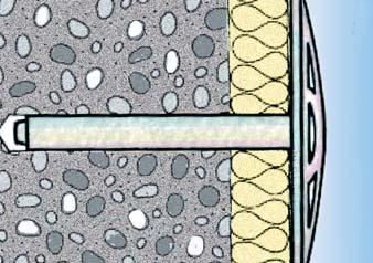 Välj rätt plugglängd utifrån tjockleken på isoleringsmaterialet. 2. Borra hålets djup enligt tabellerna Sortiment och Rekommenderad belastning. 3. Slå i pluggen. da da Sortiment Art.nr.