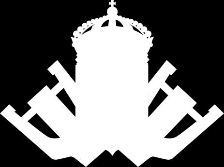 bokstaven H. Skölden krönt med en kunglig krona och lagd över två lyror, allt av guld.