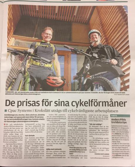 I Mölndal anmälde sig tolv arbetsplatser, både privata och offentliga, som fick stöd och inspiration till hur arbetsplatsen kan göras bättre för cyklister.