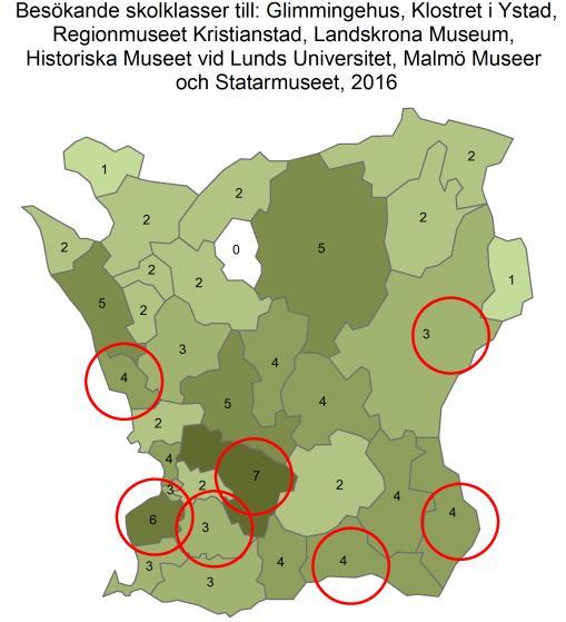 Då inte alla museer redovisat den här typen av information är det svårt att ge en helhetsbild, men det finns ändå ett regionalt värde i att lyfta tendenser från kartläggningen till analysen.