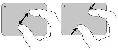 Rullningshastigheten avgörs av hur fort du drar fingrarna. Nypa Genom att nypa kan du zooma in eller ut i objekt som PDF-filer och foton.