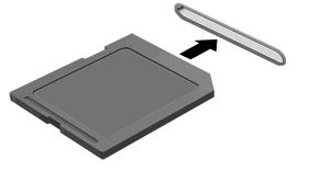 SD-minneskort (Secure Digital) SDHC-minneskort (Secure Digital High Capacity) Sätta i ett digitalkort VIKTIGT: skadas.
