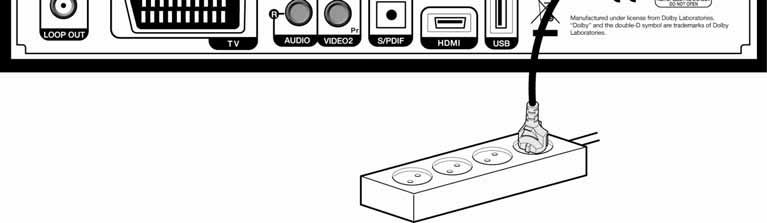 digitalboxens baksida för att starta boxen. 2.