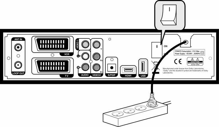 18 DT-250HD User Manual 2.3 Starting Up 1. Connect the power cord of the product to a power outletand press the Power button at the rear panel to turn the product on. 2. The first time you power up the product, it will display the initial screen then some parameters for system configuration should be set.