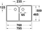 600 mm 595x500x200 mm (tolerans +/- 3%) 555x430x180 mm Propp, vattenlås Porslin Emballagekostnad exkl. moms 275 kr inkl. moms 344 kr Pris exkl.