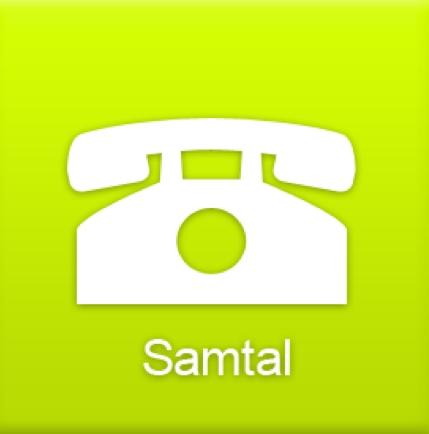 Samtal Under funktionen Samtal kan den äldre ha videosamtal med vårdare som ett substitut till de tillsynsbesök de har idag.