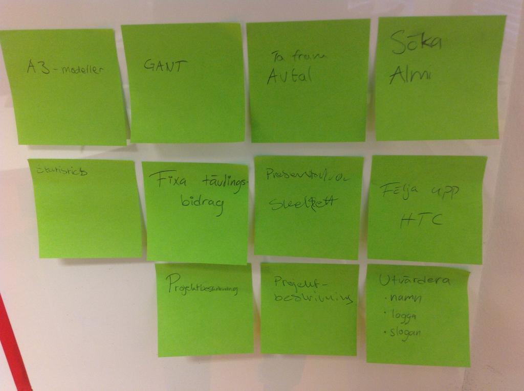 2.Bilden visar post- it lappar