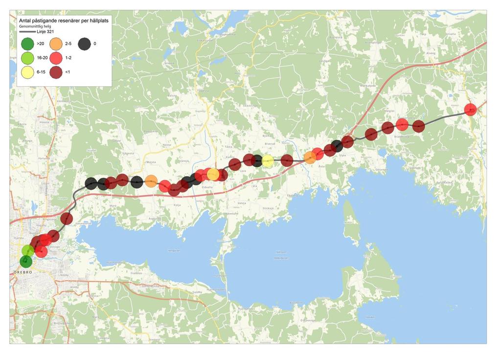 Bilaga 1 påstigande i helgtrafiken påstigande i genomsnitt per helgdag på de linjer som har helgtrafik.