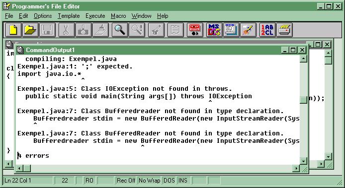 Det verkar som om det saknas ett ';' på första raden, ett fel med IOException (som troligen är ett följdfel av det första), och