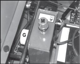 UNDERHÅLL Serie HYDRAULSYSTEM Oljenivån i hydraulsystemet ska kontrolleras efter de första 5 driftstimmarna och sedan efter varje 100 driftstimmar eller om en läcka uppstått.