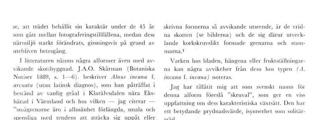 se, att trädet behållt sn karaktär under de 45 år so gått ellan fotograferngstll fällena, edan dess närljö starkt förändrats, gssnngsvs på grund av uteblven betesgång.