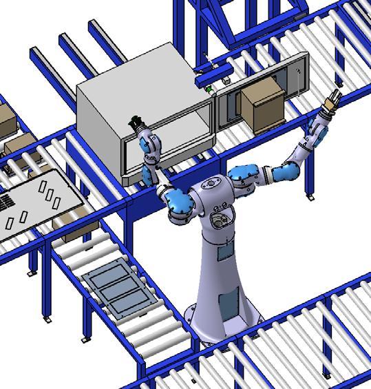 6.1.2 Lösning för montering på dörren I simuleringen har skåpet modellerats med dörren öppen. För att dörren ska hållas stilla under transport kan en magnet fästas mellan dörr och skåpsvägg.