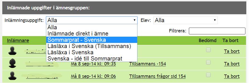 3. Här kan du se alla digitalt inlämnade