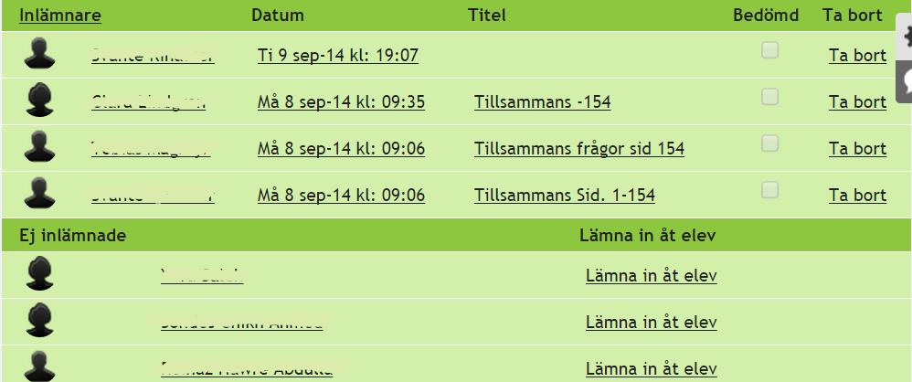 5. Efter bedömning registrerar du uppgiften (se punkt 4, s.