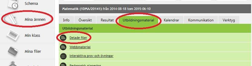 14. Hur man delar filer mellan olika användare Det kan finnas olika orsaker till att man vill dela dokument med andra användare i Vklass, därför finns det även olika sätt att dela dokument.