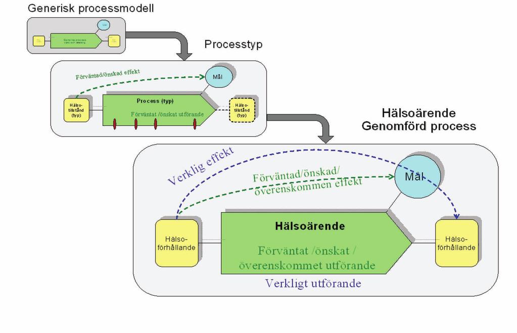 nivå. För att dessa processtyper ska kunna ligga till grund för ett genomförande på hälsoärendenivå, och dessutom kunna följas upp på ett effektivt sätt, är det viktigt att alla processbeskrivningar