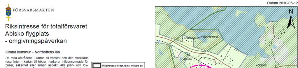 Totalförsvaret MB 3:9 Abisko flygplats Bild 14: Riksintresse försvarsmakten Abisko