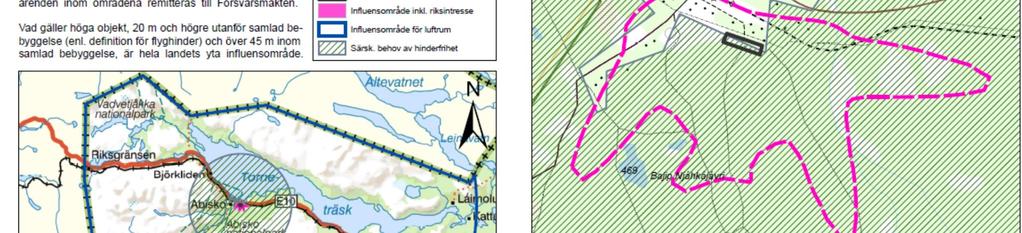 influensområden Områden runt skjutfält där det p.g.a.