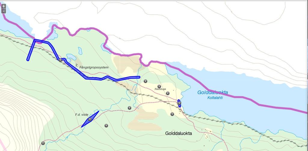 Vid båtplatsen i Kilpisjärvis västra del finns en del fornlämningar. En ny renskötselanläggning föreslås i närheten av Treriksröset.