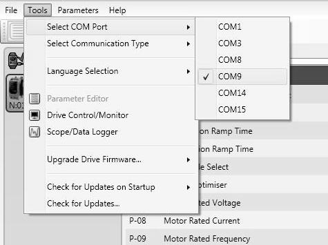 3 Parametermodul Installation, idrifttagning och användning 7. Parameterhanteraren öppnas. 8.