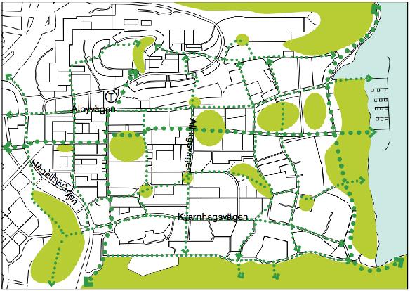 Vegetationsanvändning vid stadsutveckling Många städer behöver både bli tätare och få mer natur för rekreation och för ökad biomassa.