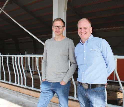 Martin Gyding till vänster och Johan Lindholm, distriktschef på DeLaval, till höger.