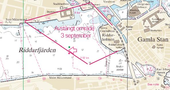 9 Nr 80 Riddarfjärden, avstängt område Länsstyrelsen Stockholm. Publ. 24 augusti 2005 Södra Östersjön / Southern Baltic * 2790 (T) Sjökort/Chart: 82, 822 Sverige. Södra Östersjön. Inseglingen till Åhus.