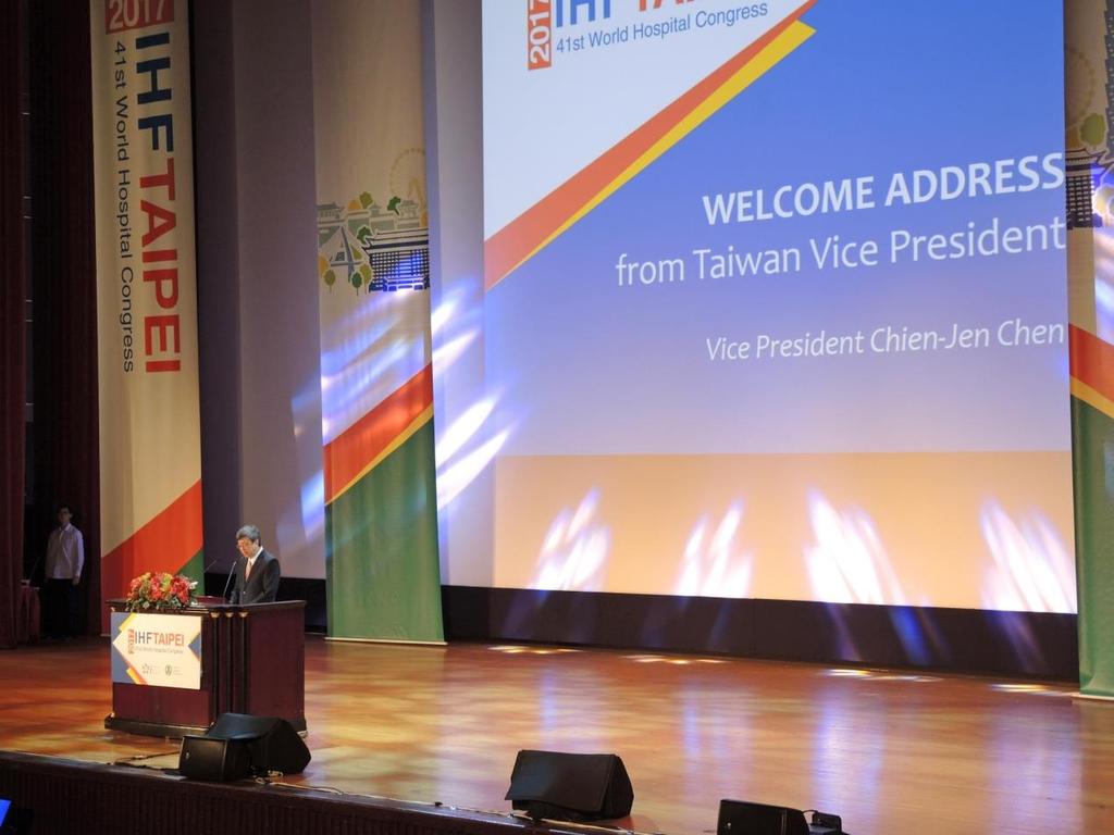 2 Taiwans vicepresident Chen hälsar deltagarna välkomna till Taiwan.