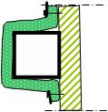 6 2-3 sidigt brandskydd Där ventilationskanaler ligger tätt mot en (EI)-konstruktion, kan särskilda monteringsmetoder användas. Se exempel i figurerna.