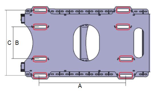 Figur 4.5. Figur över kranfundamentets infästningspunkter för kranbultar. 4.2.