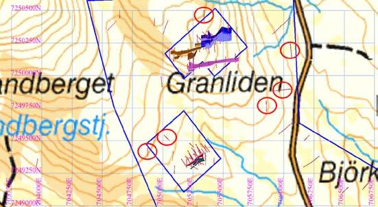 Berggrunden i området domineras av felsiska pyroklaster och inlagrade vulkanoklaster.