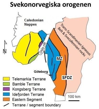 1 Introduktion I slutet av Mesoproterozoikum (1600-1000 Ma) omkristalliserade stora delar av sydvästra Fennoskandia i den Svekonorvegiska orogenesen, vilken utgör den Skandinaviska förlängningen av