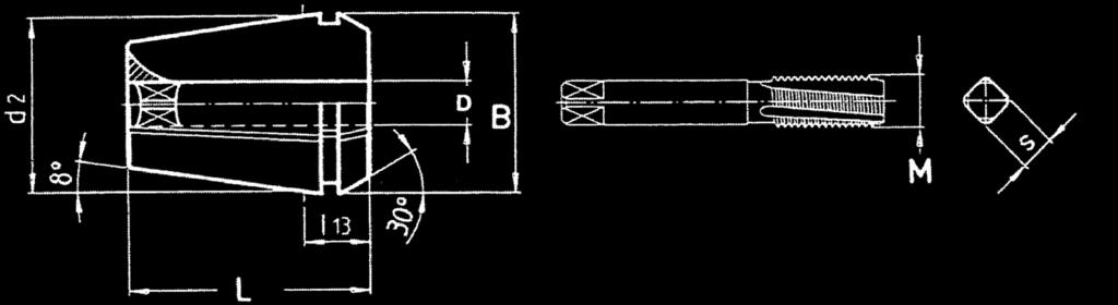 Spännhylsa med invändig fyrkant för gängtapp, ERC-M D S Artikel nr Artikel nr Artikel nr D S Artikel nr Artikel nr Artikel nr 3,5 2,7 ERC16M 03,5 ERC20M 03,5 ERC25M 03,5 3,5 2,7 ERC32M 03,5 4 3