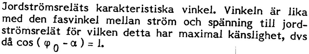 UGO3-7211 3 a Jordströmsreläts karakteristiska vinkel.