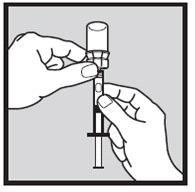 Om du ser att bubblor eller lufthål i det flytande läkemedlet finns kvar i sprutan så kan du upprepa processen upp till 3 gånger. Skaka INTE sprutan.