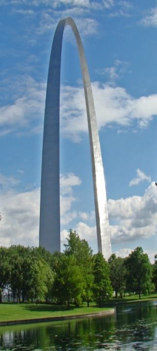 Case: Gateway Arch, USA Stainless steel load bearing structure made in 1965. Arch design included load bearing, welded, stainless steel plate in grade 316 (1.4401).