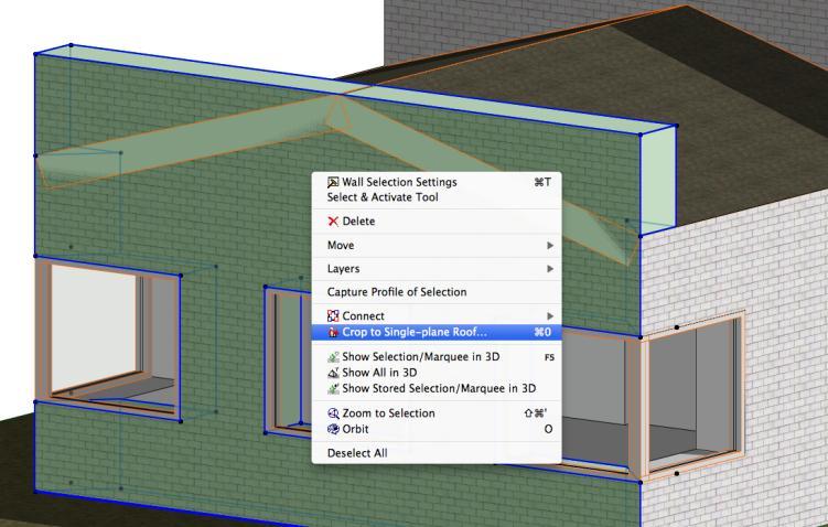 Kap. 3 Observationer och resultat Kap. 3 Observationer och resultat Crop to Single-plane Roof användas, som man hittar om man högerklickar på väggen, se Figur 3.