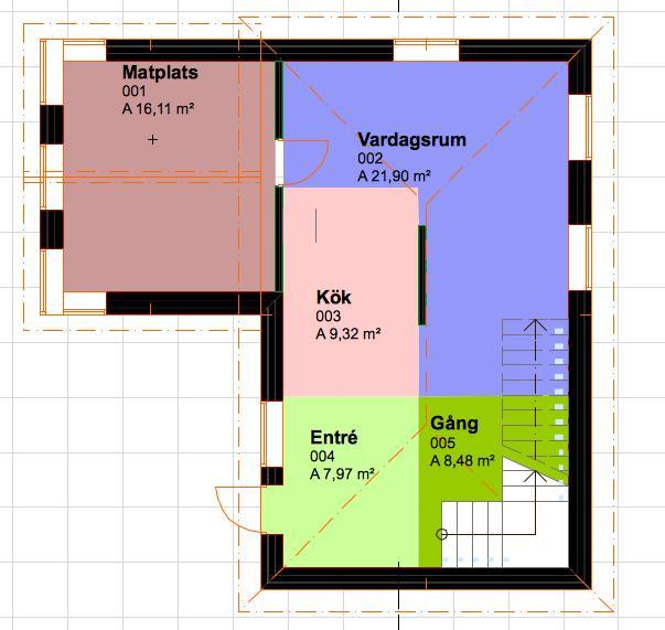 11 Planlösningen i modellen med zoner och utan inredning När modellen har importeras till ett samordningsprogram t.ex.