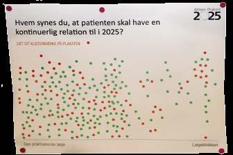 Korta introduktioner ofta i välförberedd dialogform sparade tid och lät ändå alla som borde visa upp sig göra detta. Samlingsnamn för dagen var Almen Praksis 2025: Hvor vil vi hen?