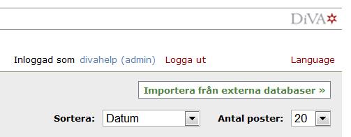 Sid 1 (7) referenser till DiVA Du kan importera referenser från många olika databaser och referenshanteringsprogram till DiVA.
