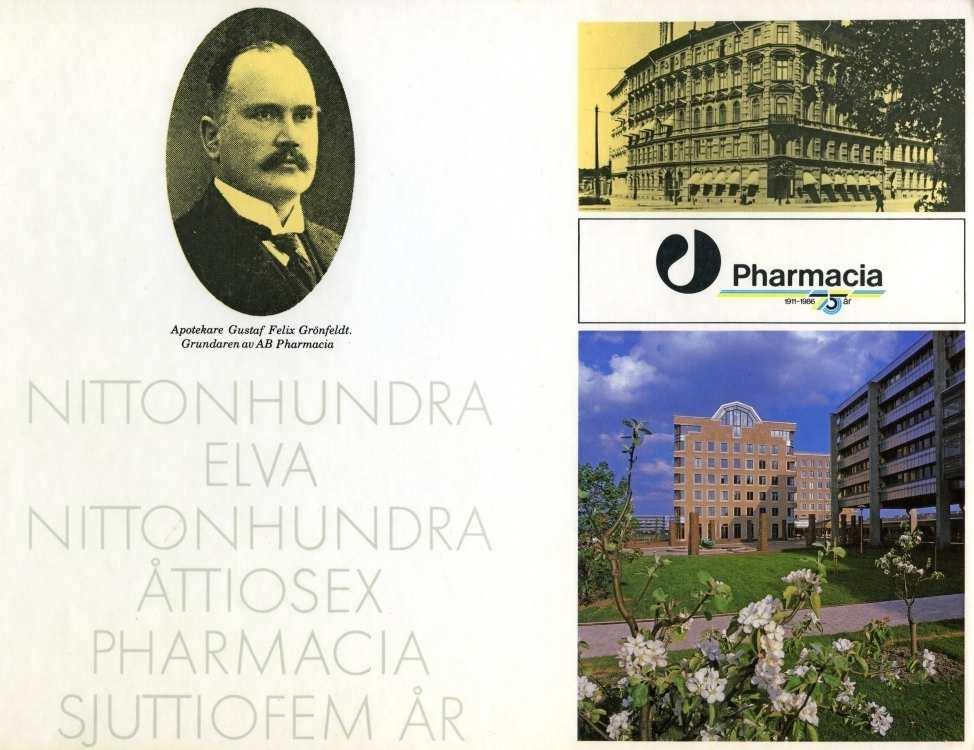 1948 1952 Planering och flytt av Pharmacia från Stockholm till Uppsala Marken i Boländerna (40.000 kvm) köptes av Uppsala stad för 8,25 per kvm.