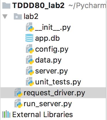 17-01-24 Modulär kodstruktur init.py from lab2 import config app = Flask( name ) # app.config import lab2.server server.py from lab2 import app.