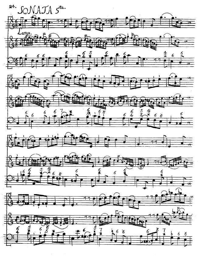 Bilaga 5 Telemann metodiska sonater: Sonata 5 sats 1 (1728) (hämtad från http://burrito.