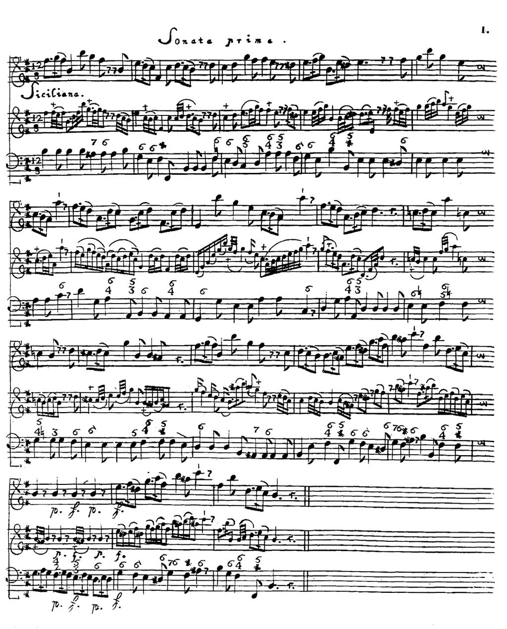 Bilaga 6 Telemann metodiska sonater: sonata 1 sats 1 (1732) (hämtad från http://burrito.