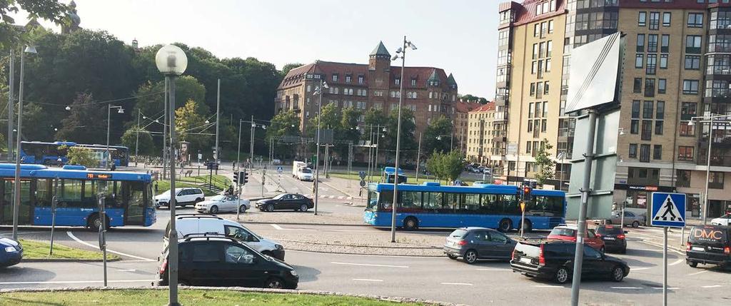 GC BUSS GC BUSS BUSS GC BUSS GC 4,0 11,5 19,5 1,0 4,0 Figur 17: Cirkulationsplatsutformning med prioritet för busstrafik som ska rakt fram på en av gatorna.