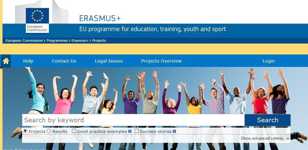 Erasmus+ Project Results Platform Fungerar som verktyg för Spridning av resultat Statistik Finna