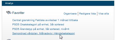 Markera den favorit du vill ha på startsidan och klicka Ok. Din sparade favorit visas nu på Synergi startsida.